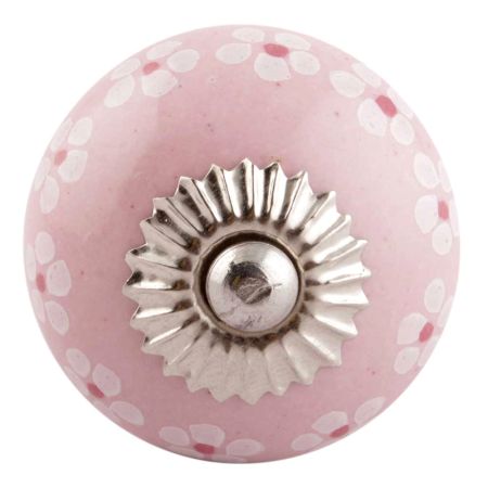 Pink Tiny Flower Ceramic Drawer Knob